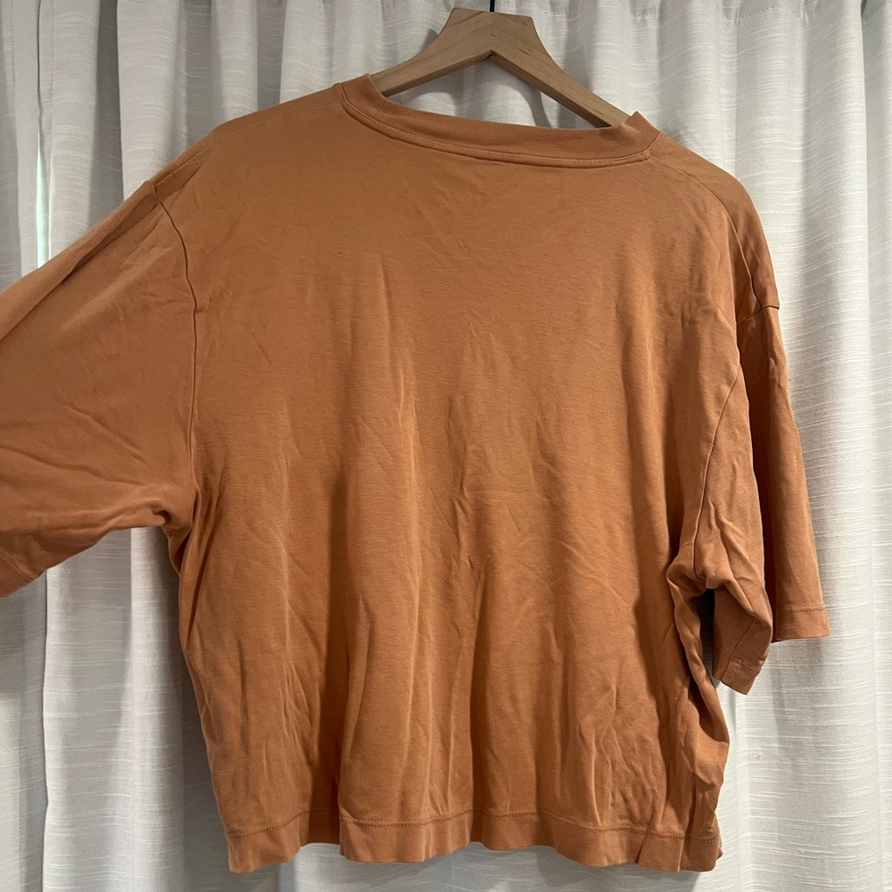 100% Cotton Women’s Blush Boxy Drop Shoulders Mock-Neck Crop Top